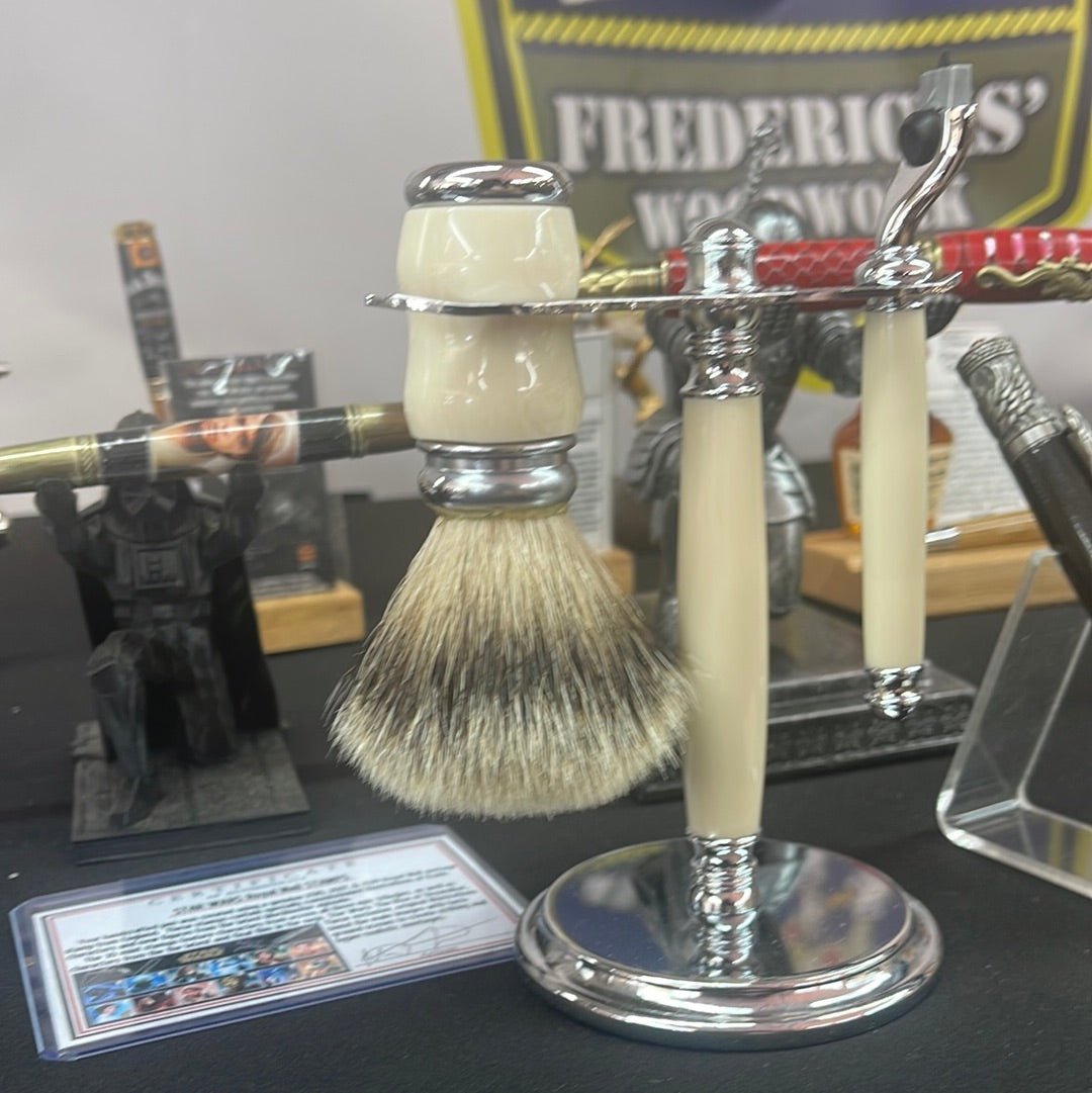 Mach 3 razor handle and soap brush